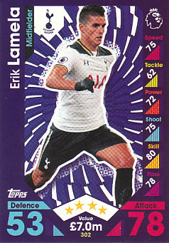 Erik Lamela Tottenham Hotspur 2016/17 Topps Match Attax #302